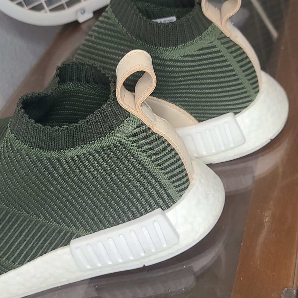 Adidas NMD CS2 pullon sock sneaker shoes size 9 men's army olive green - Picture 11 of 13
